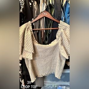 Forever 21 Smocked Flounce Sleeve Top